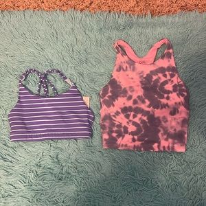 Two Athleta girl sports bras size 7